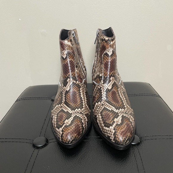 Never Worn Leather ASH Snakeskin Embossed Booties Ankle Boots Size 36 (6) - Picture 2 of 7